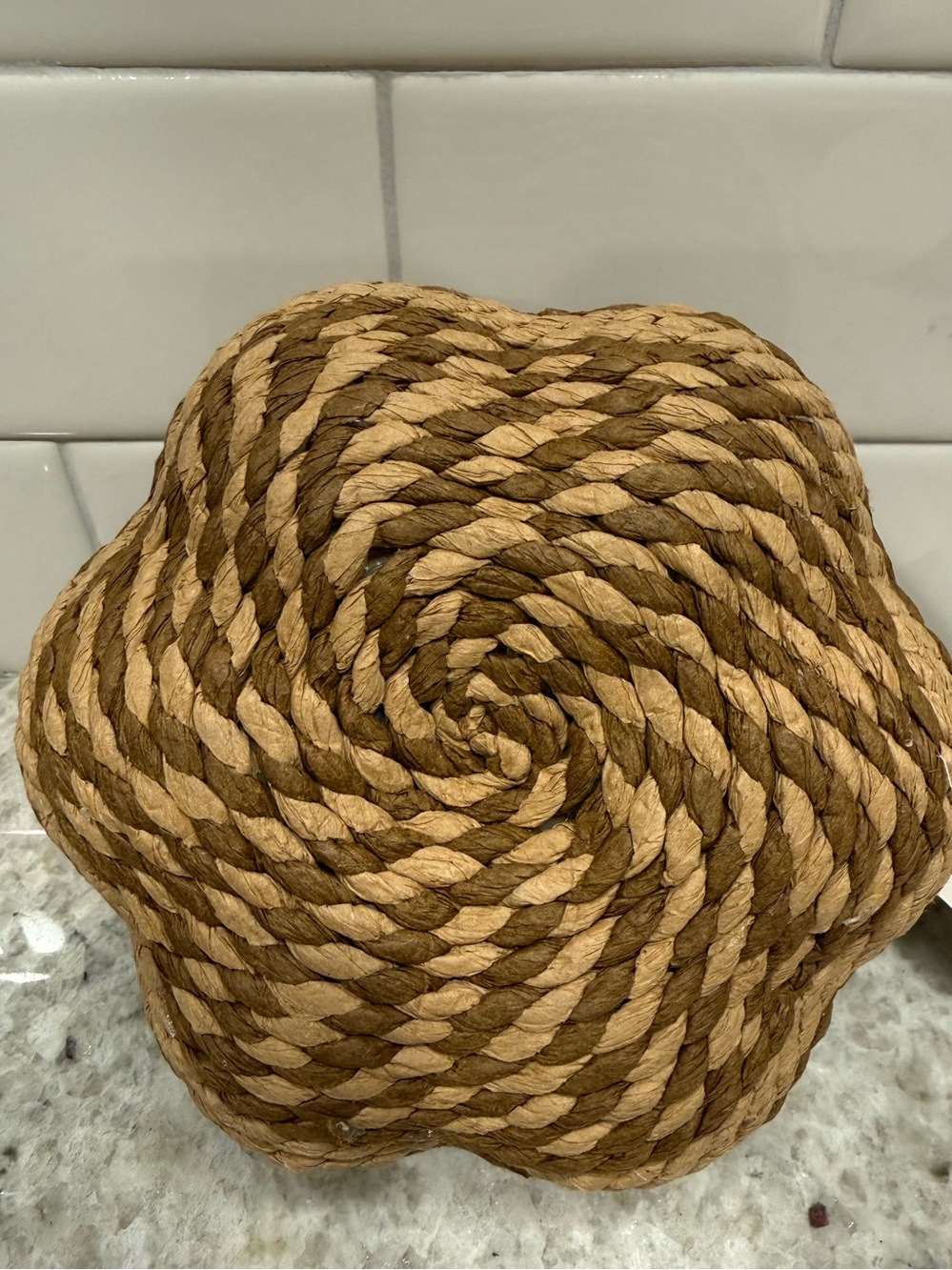 Threshold Fall Decor: Medium Natural Woven Pumpkin Accent in Natural Brown Tones - Picture 5 of 7